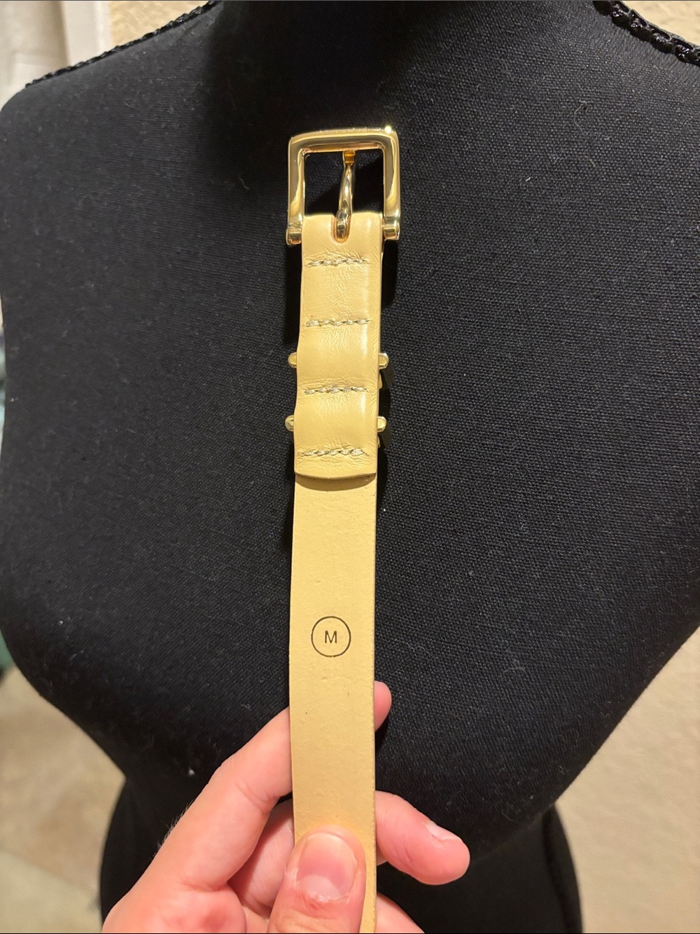 NWOT JCrew Women’s Cream Leather Belt with Gold Buckle in Genuine Leather - Picture 7 of 7